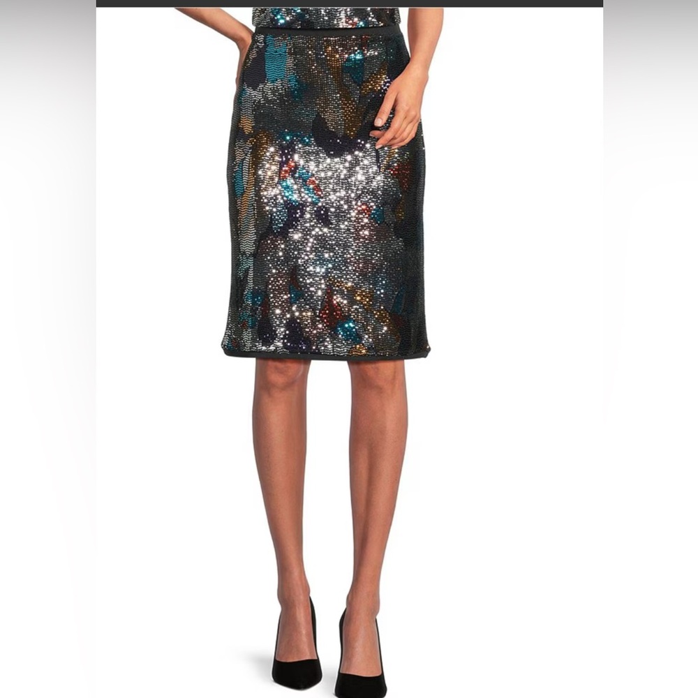 Current Air Multicolor Sequin Pencil Skirt